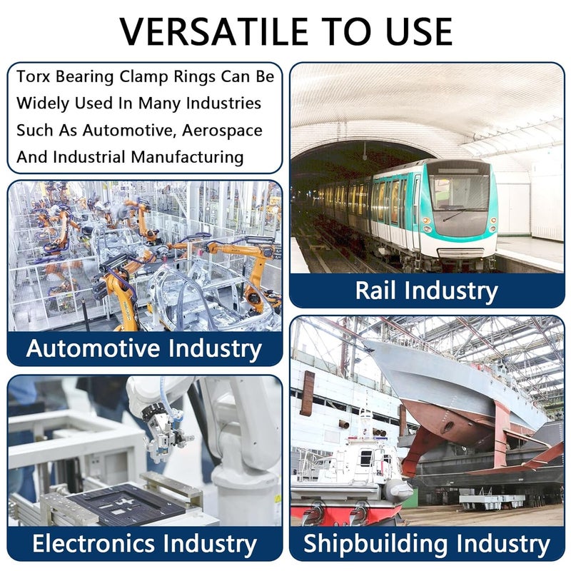 Renashed 340Pcs Internal Tooth Star Lock Washers, M3-M12 Quick Speed Locking Washers Assortment Kit 65Mn Steel Black Oxide Finish Push on Locking Washer, 7 Size - Image 5